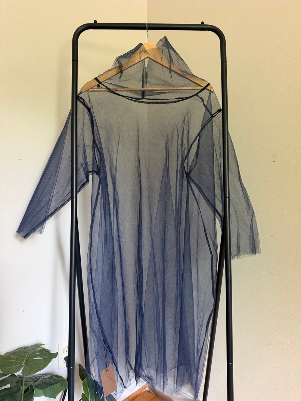 HEYDARI Sheer Tulle Mesh Overlay Dress
